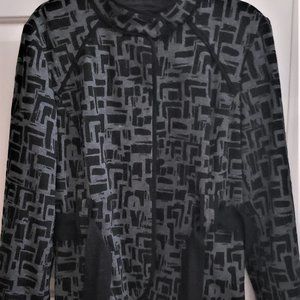 Dashing black and grey lined jacket.  By Sandro Size X-Large